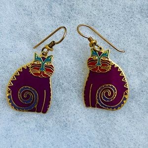 Laurel Burch Earrings: "MYTHICAL CATS"